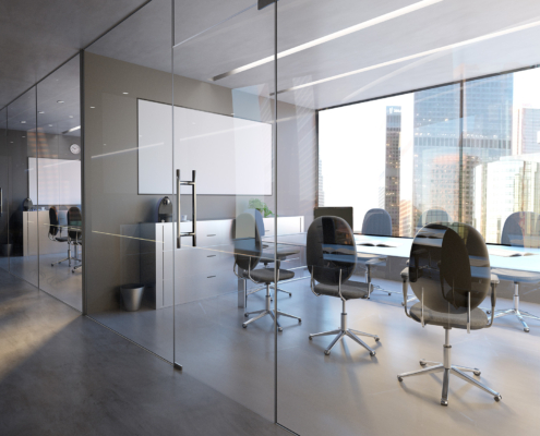 Glass Office Room Wall Mockup